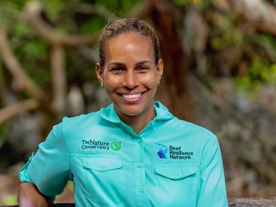 Anna-Cherice shares a smile among the mangroves.