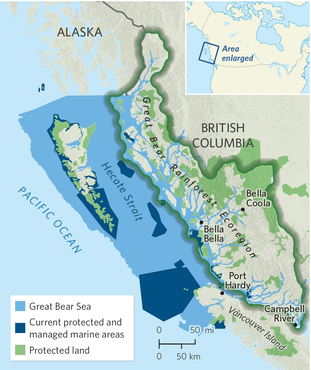 Map of the Great Bear Rainforest Ecoregion.