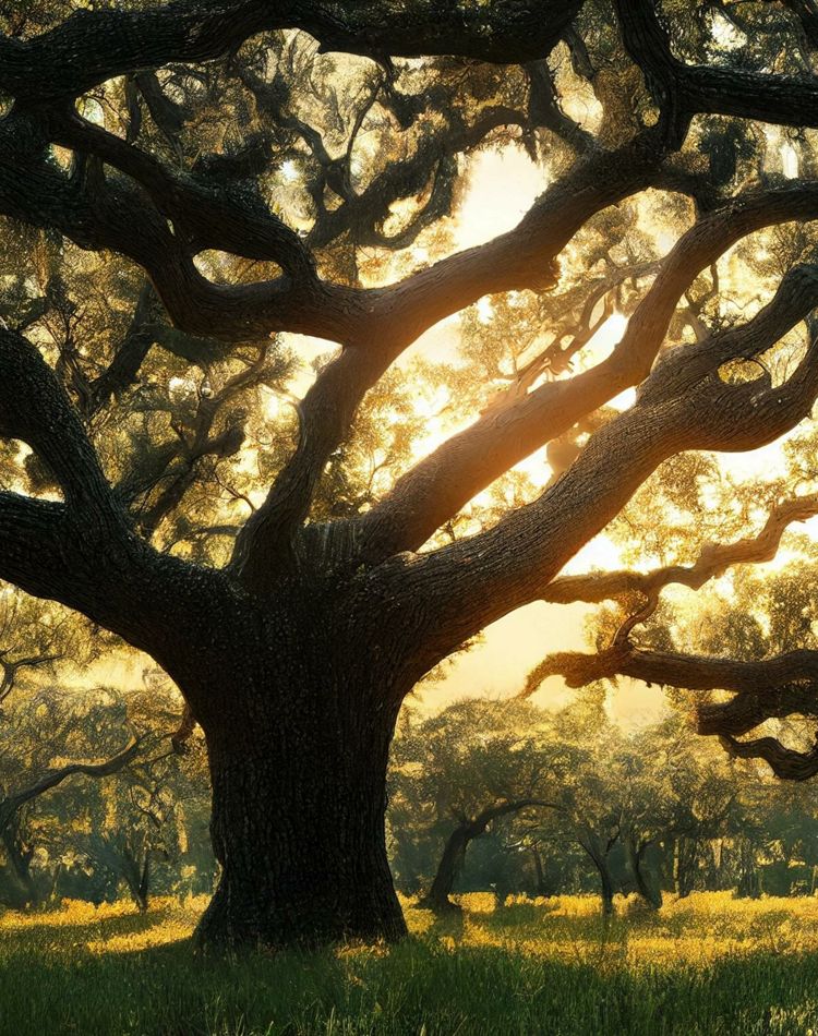 View of a Southern live oak tree.