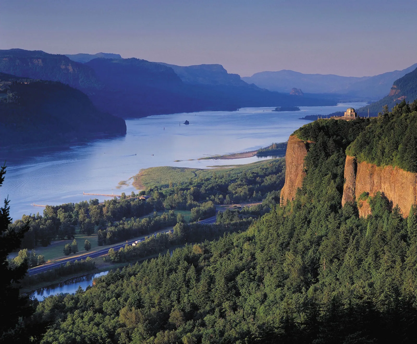 Cliffs overlooking the Columbia River.